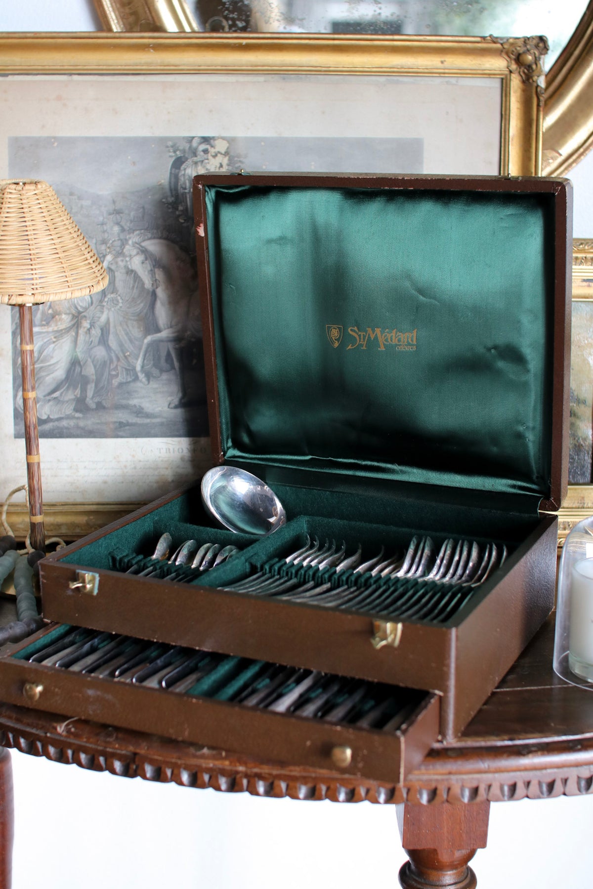 St. Medard Louis XVI Silverplate Flatware Set