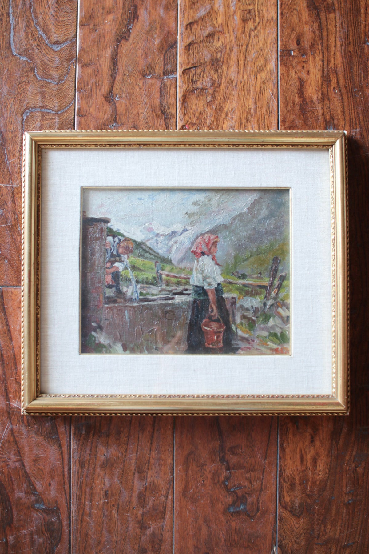 Oil Painting of Woman in Switzerland