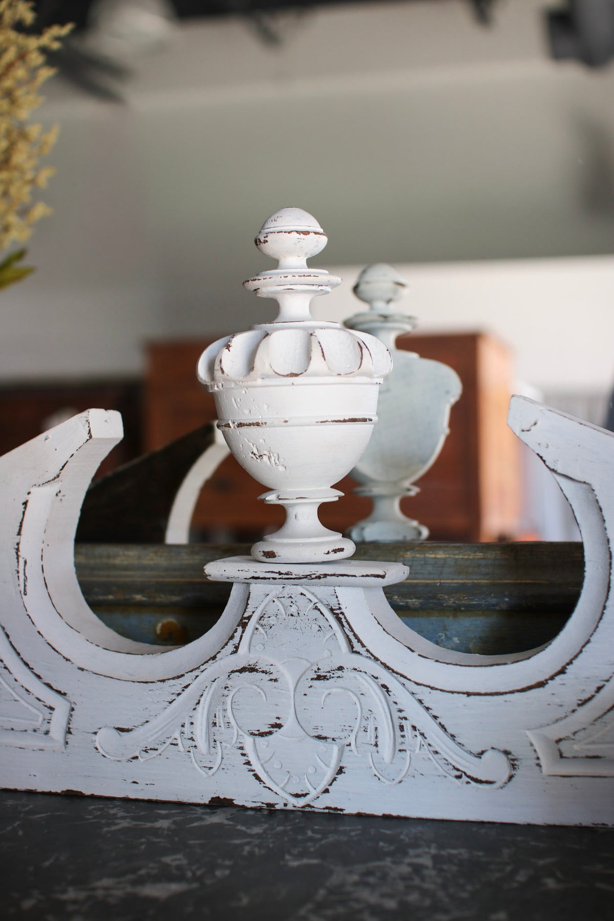 White French Finial Pediment