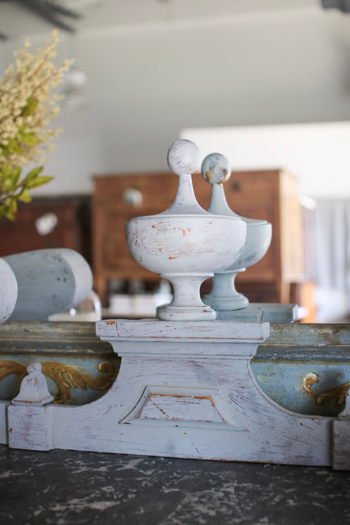 Grey French Finial Pediment