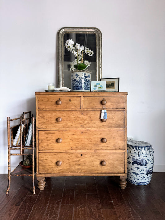 English Pine Chest with Tulip Feet