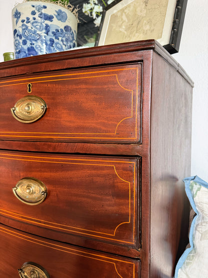 English Mahogany Bowfront with Inlay