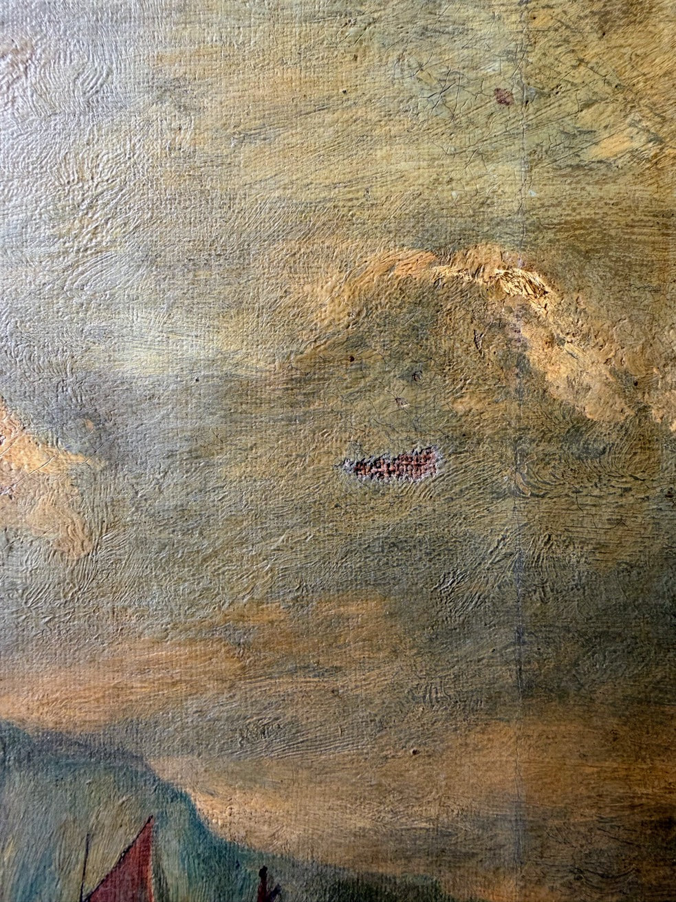 English Oil Painting of Water Scene