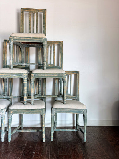 Set of Painted Swedish Chairs