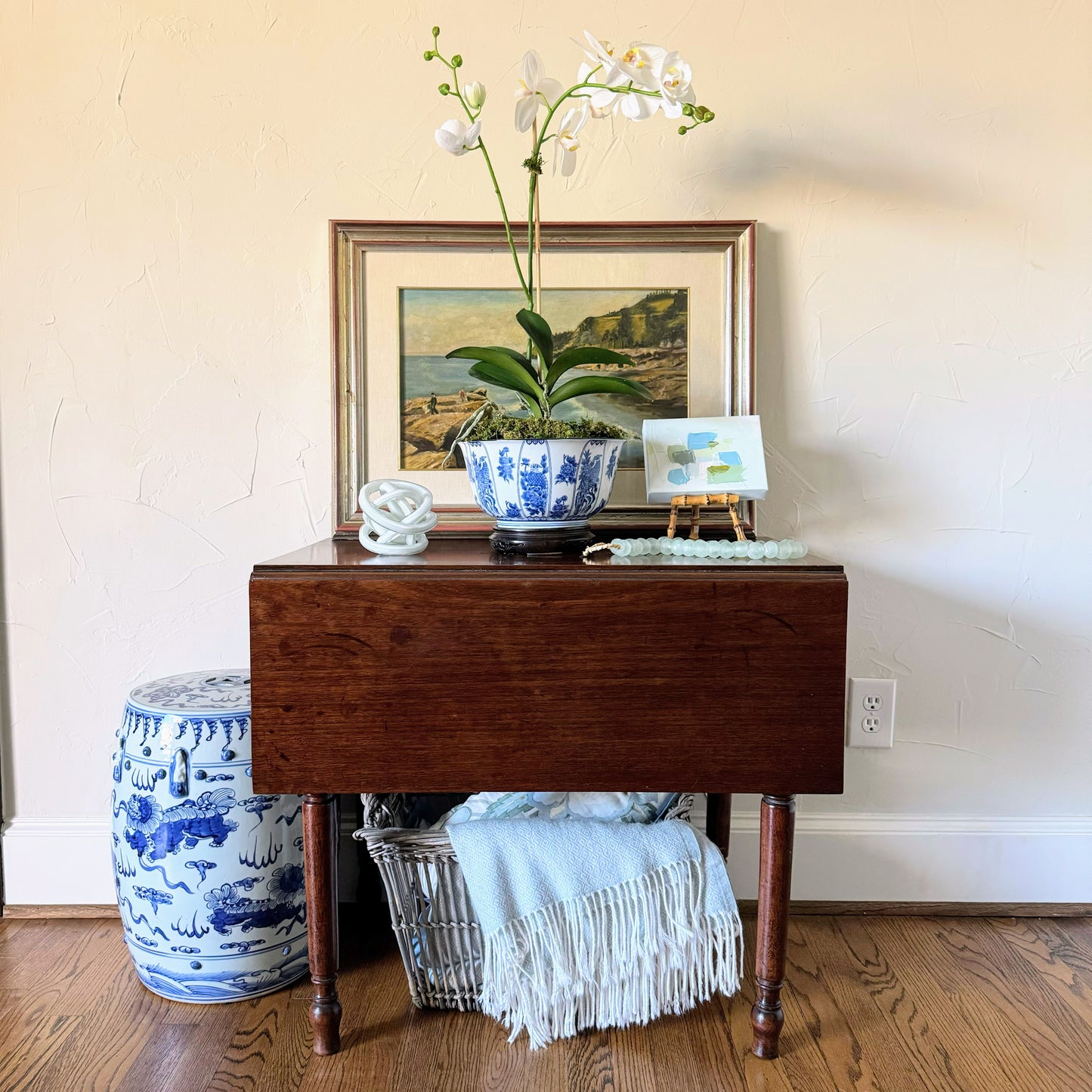 English Mahogany Oak Drop Leaf Table