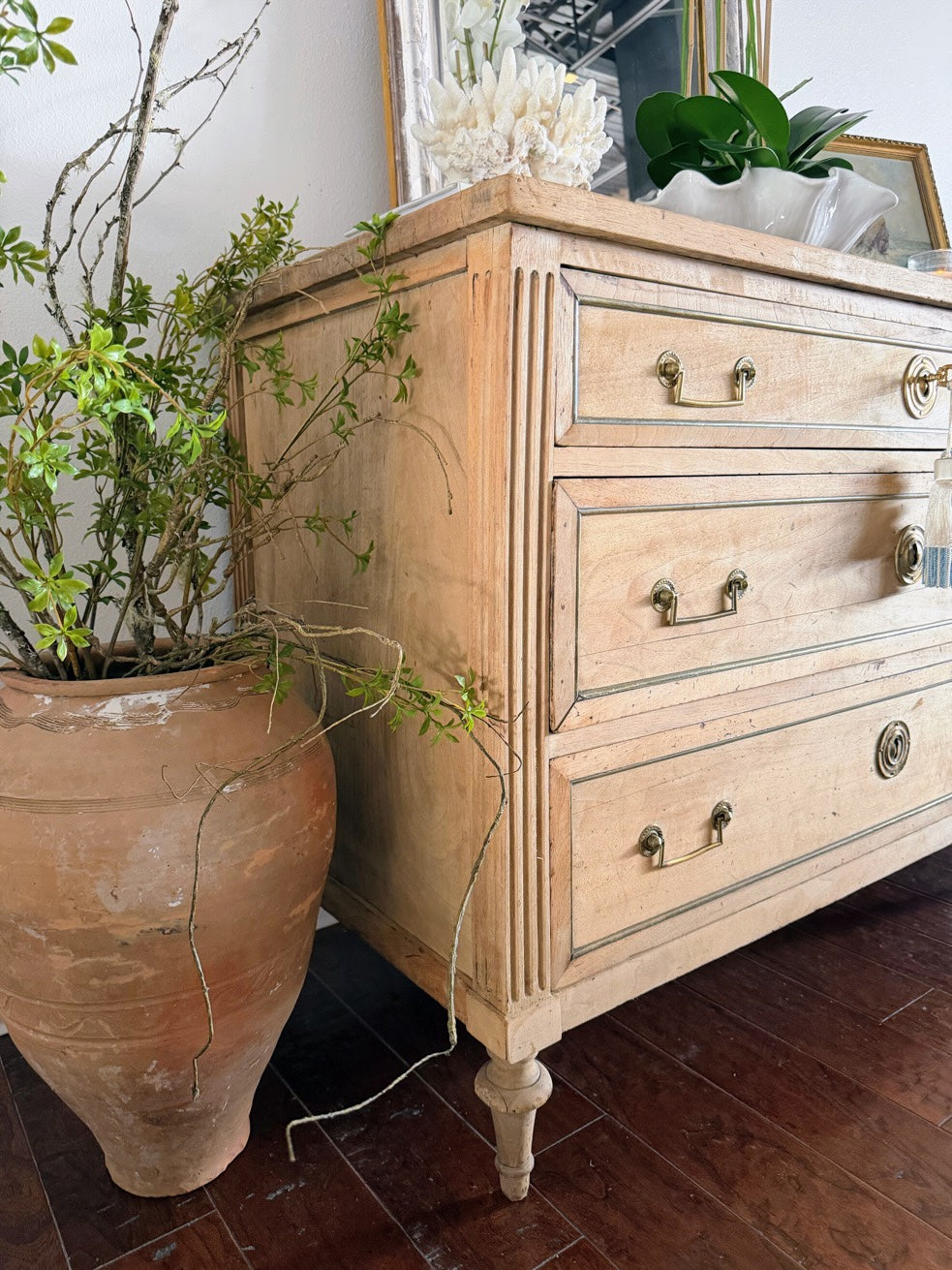 Antique Bleached French Louis XVI Commode