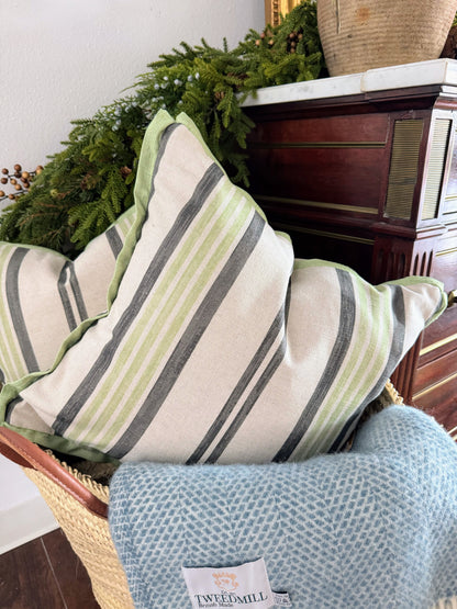 Custom Pillow: 18x18 Made in the UK Green Stripe