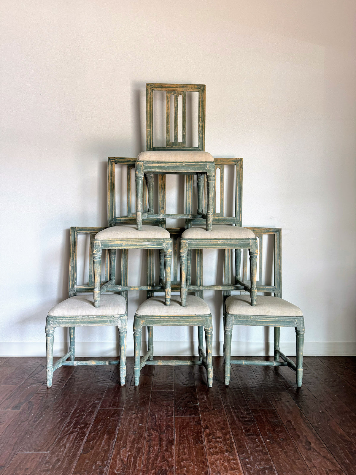 Set of Painted Swedish Chairs