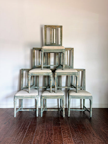 Set of Painted Swedish Chairs