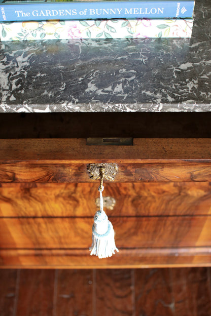 French Louis Phillipe Commode with Grey Marble Top