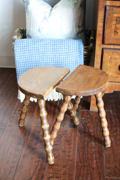 Pair of French Bobbin Stools