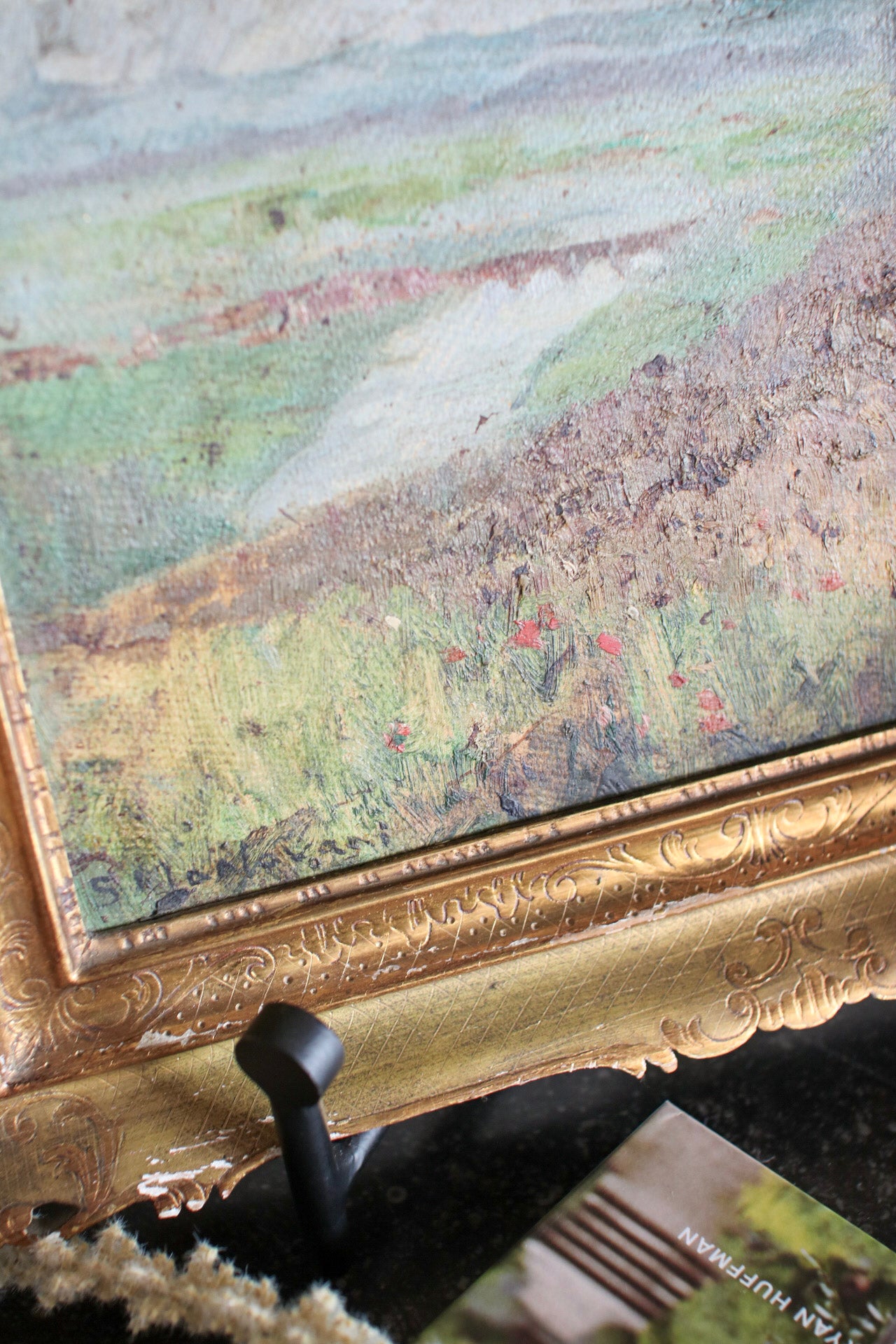 Framed Italian Wildflower Painting