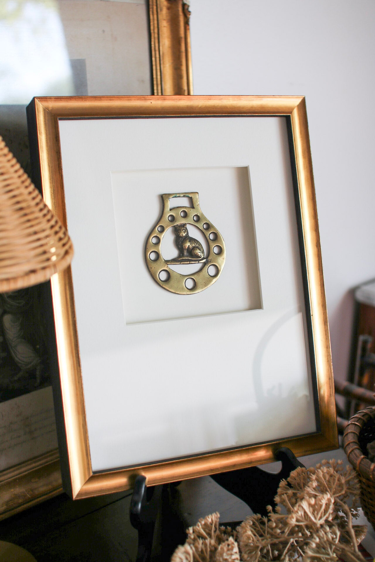 Framed English Horse Brass