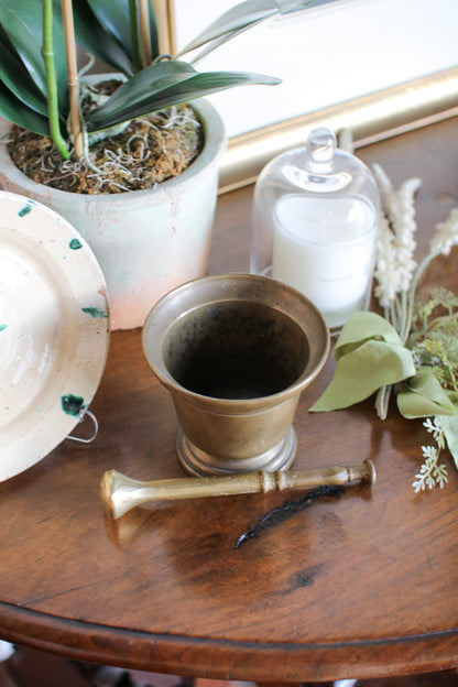 Italian Brass Mortar & Pestle