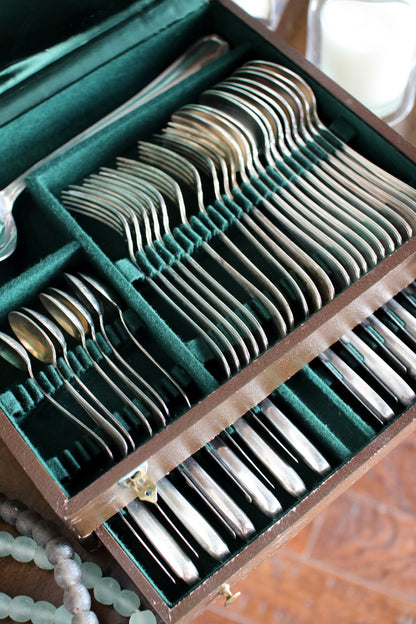St. Medard Louis XVI Silverplate Flatware Set