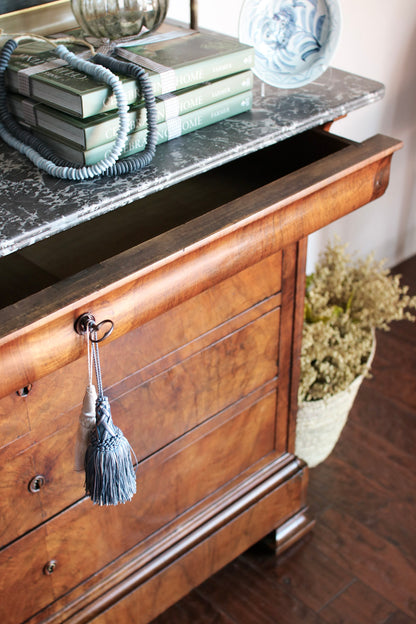 French Louis Philippe Grey Marble Top Commode