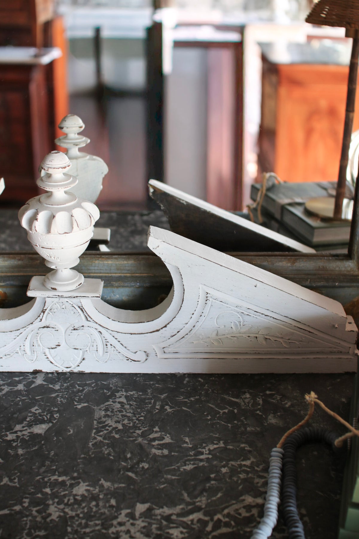 White French Finial Pediment