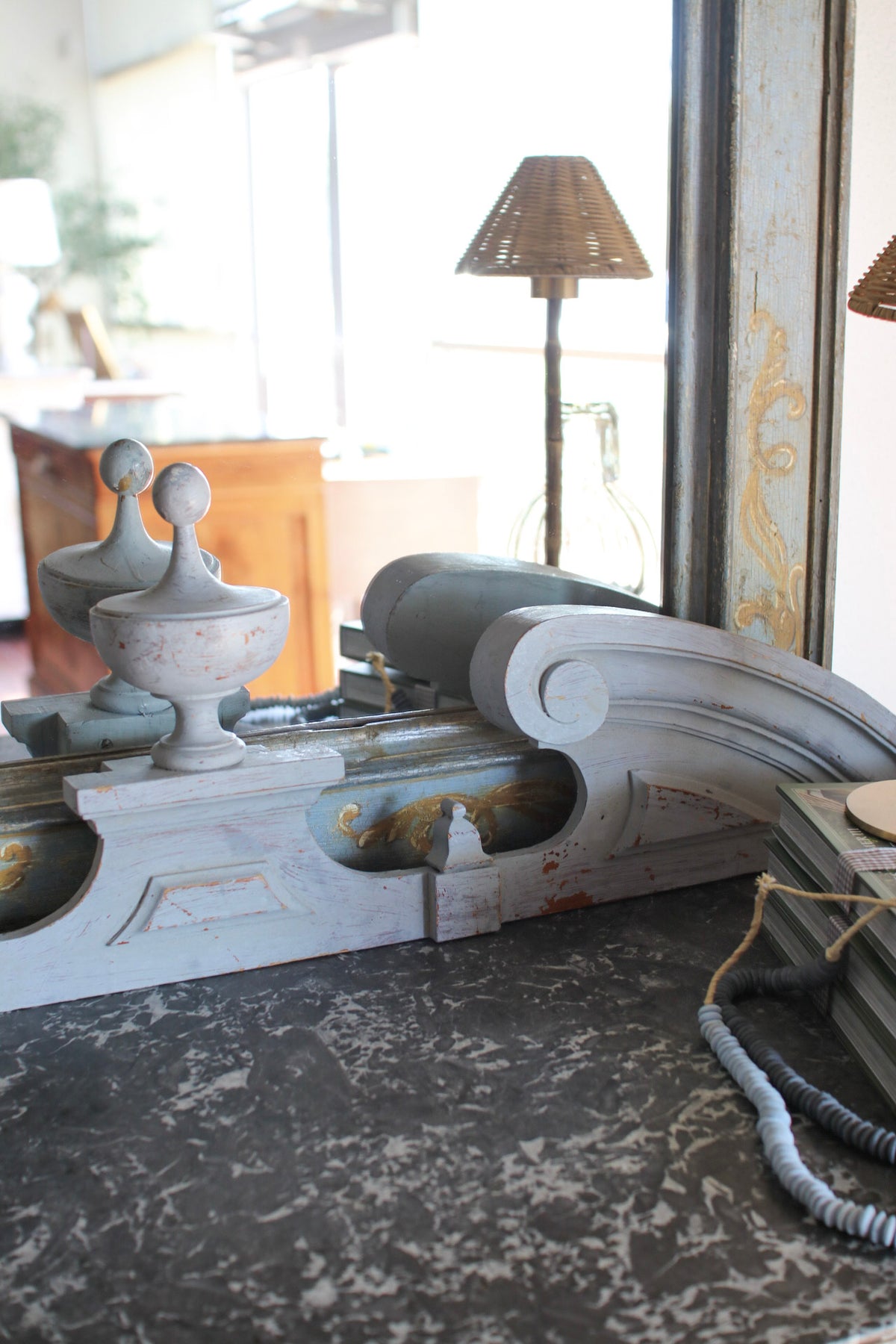 Grey French Finial Pediment
