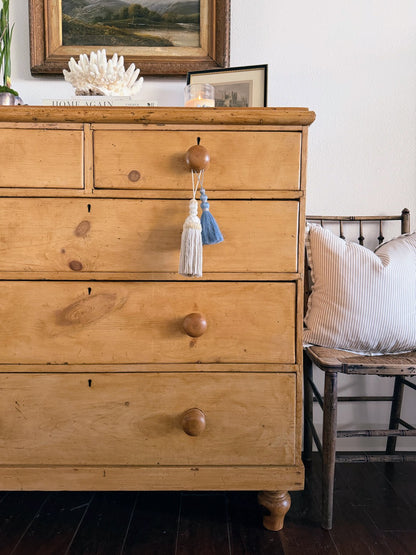 Antique English Pine Chest with Tulip Feet