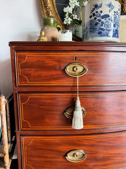 English Mahogany Bowfront with Inlay