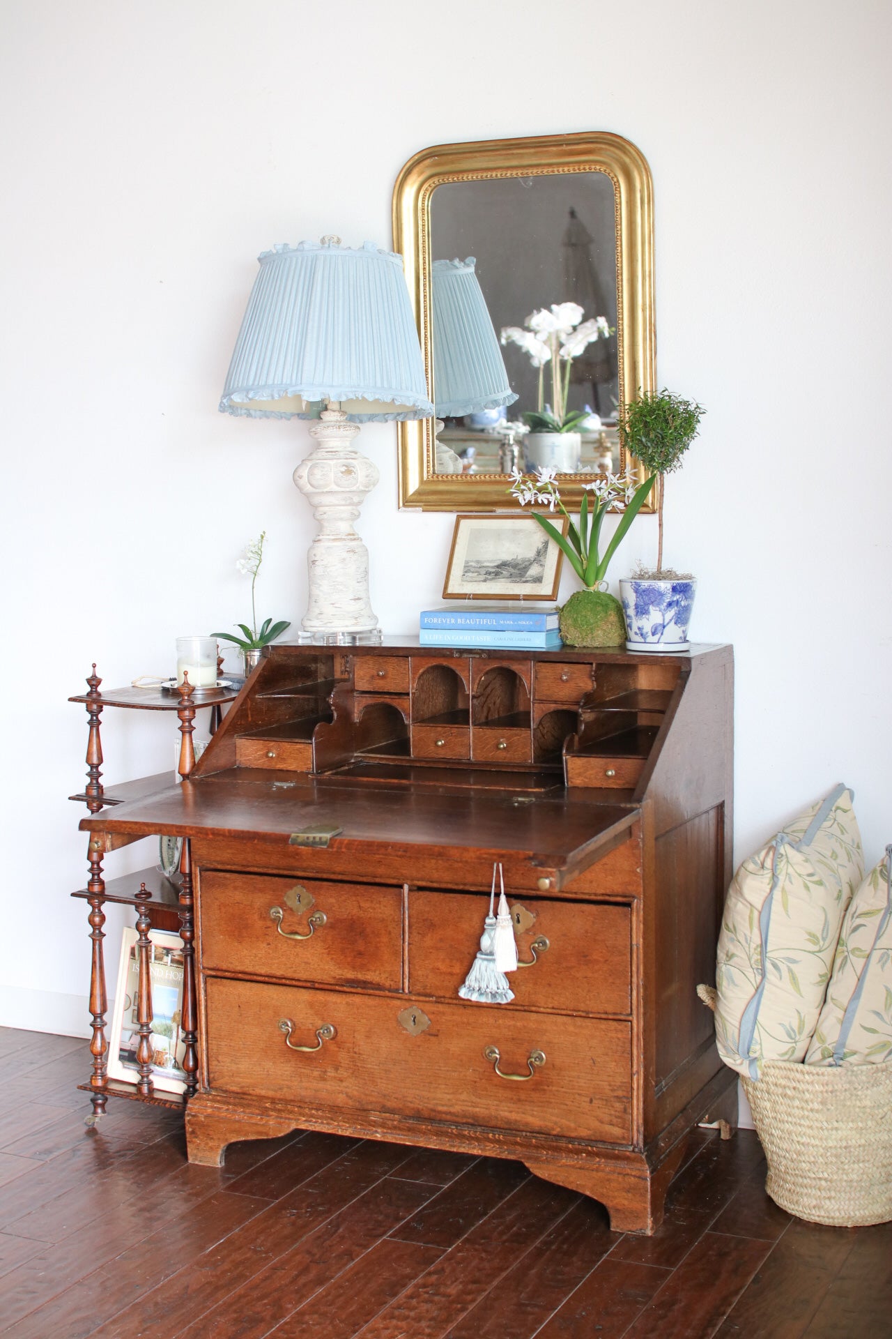 Antique English Drop Front Secretary