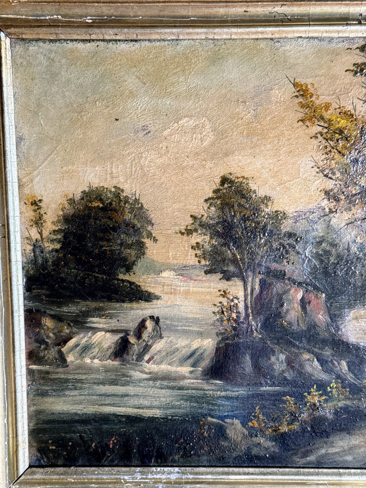 Framed Oil on Canvas of River Scene