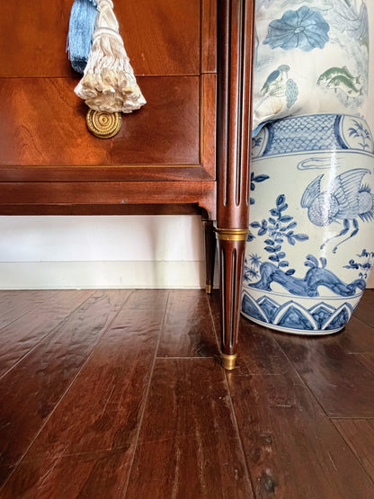 French Louis XVI White Marble Top Commode