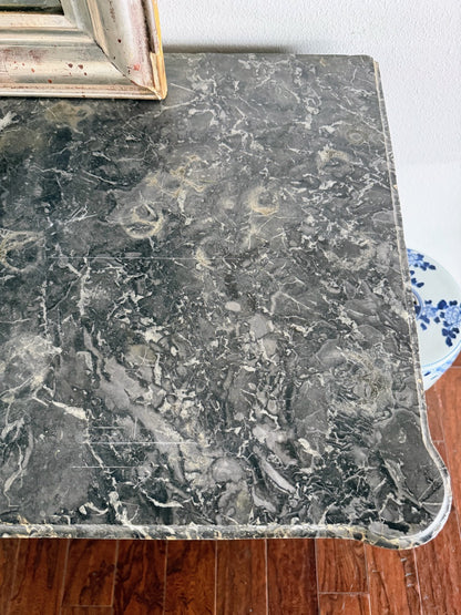 Antique French Louis XVI Grey Marble Top Commode
