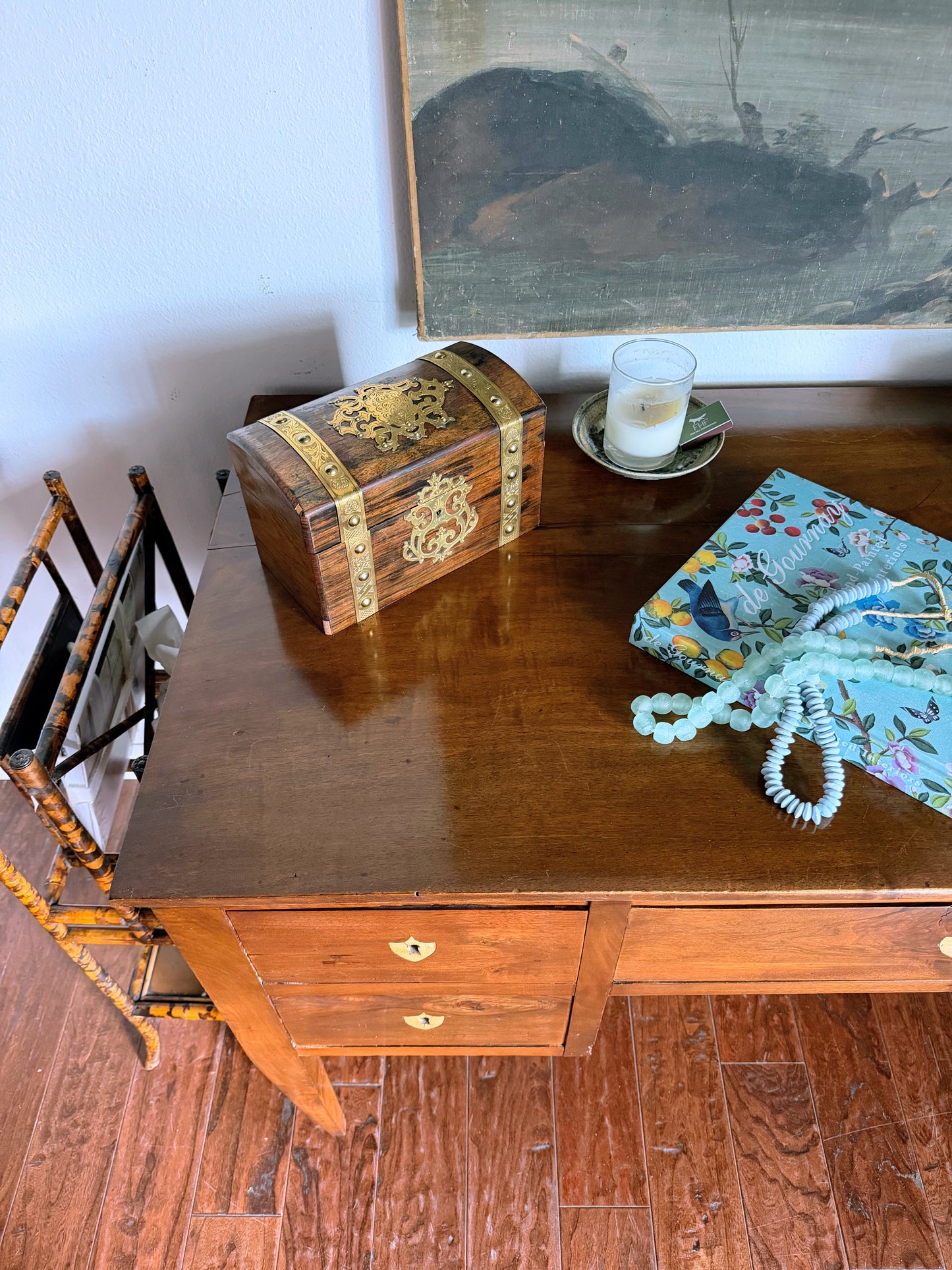 Antique Italian Desk with Shield Escutcheons