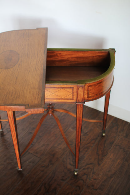 Antique English Flip Top Card Table