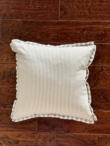 Custom Pillow: 18x18 Made in the UK Stripe & Gingham