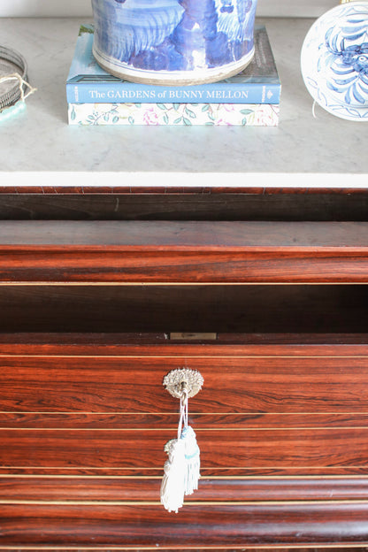 French Charles X White Marble Top Commode