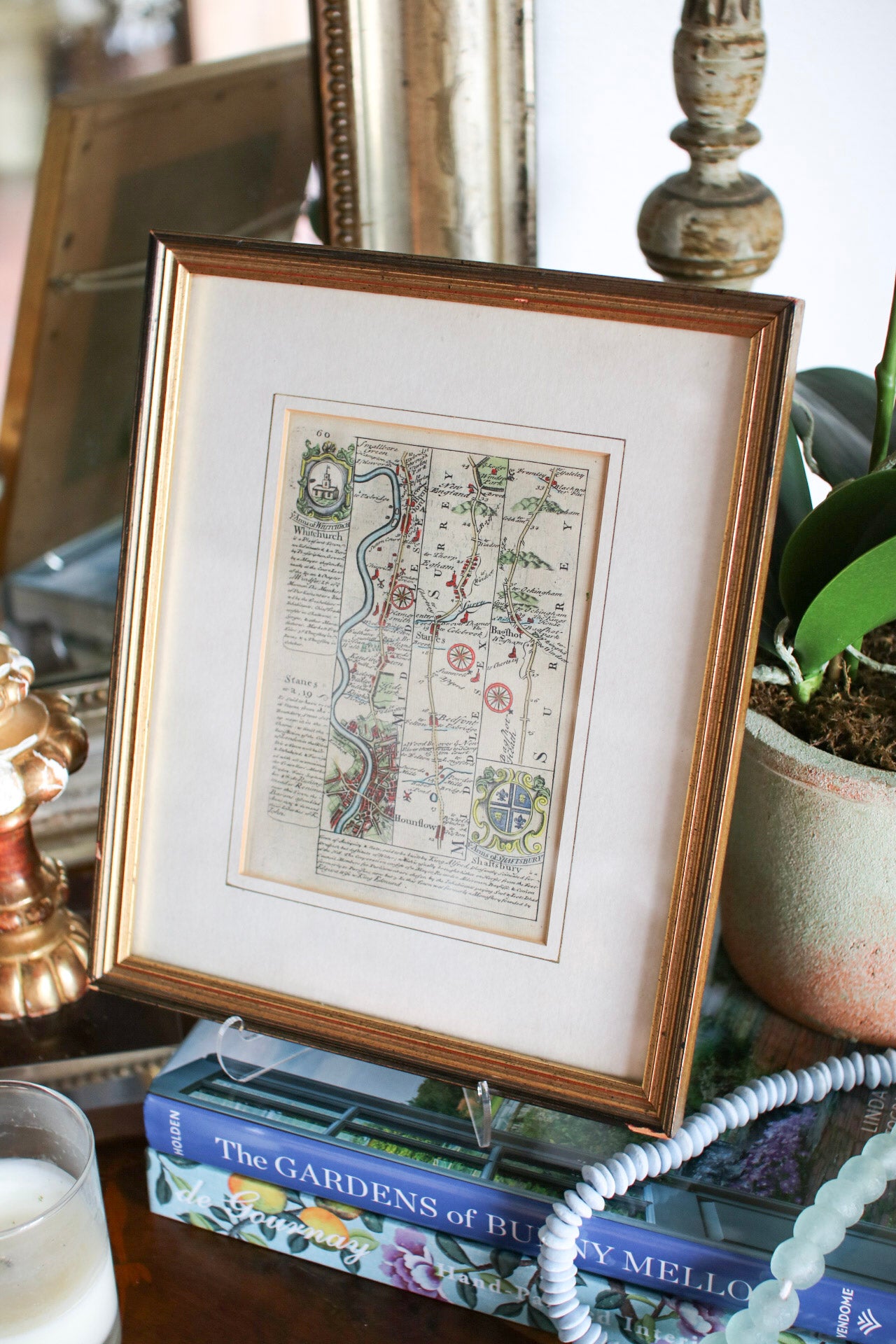 English Framed Map of Surrey
