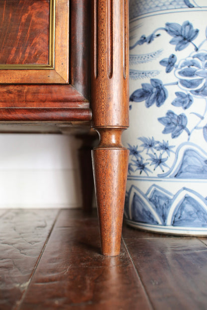 French Louis XVI Grey Marble Top Commode