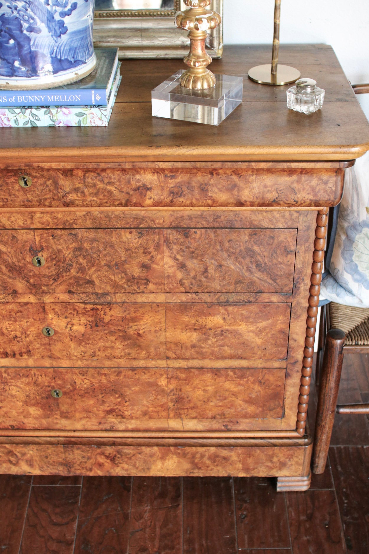 French Louis Phillipe Commode with Bobbin Detailing