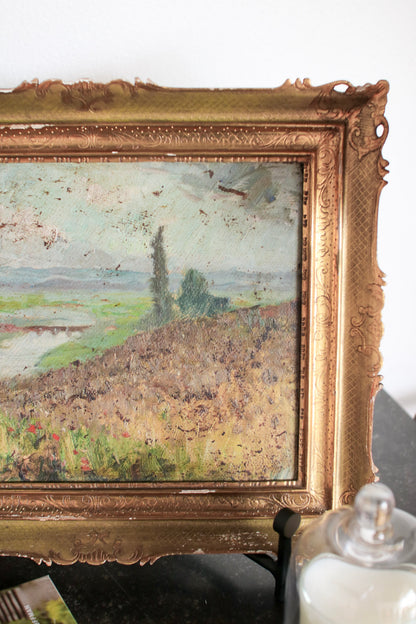 Framed Italian Wildflower Painting