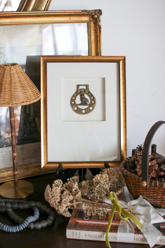 Framed English Horse Brass