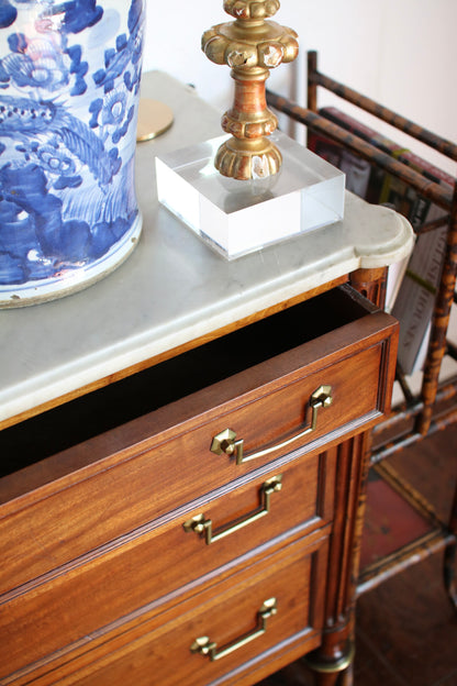 Antique French Louis XVI Commode with White Marble