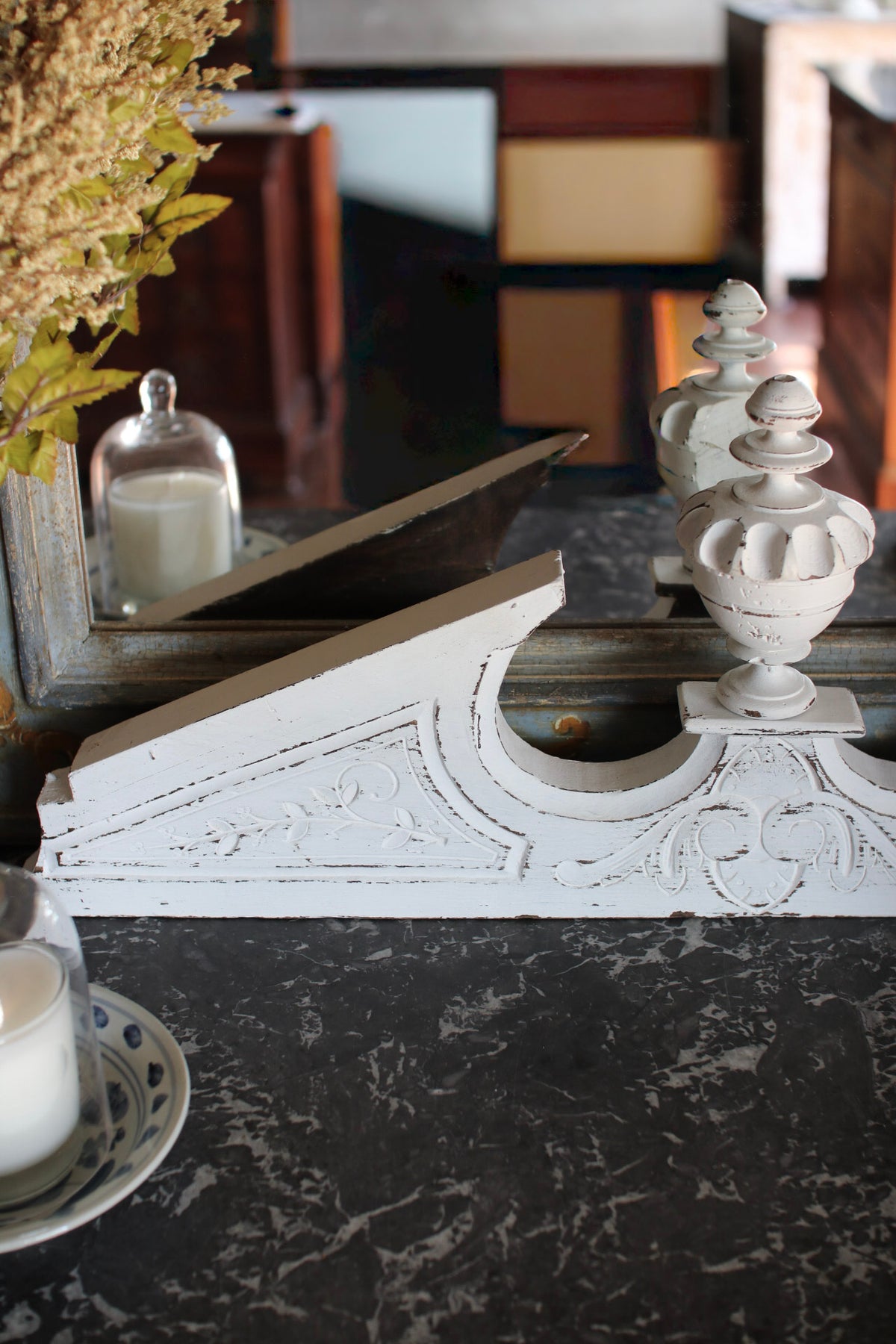 White French Finial Pediment