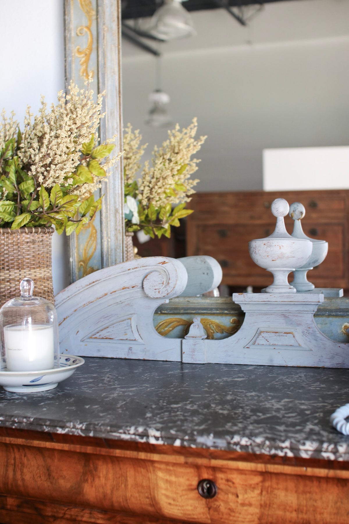 Grey French Finial Pediment