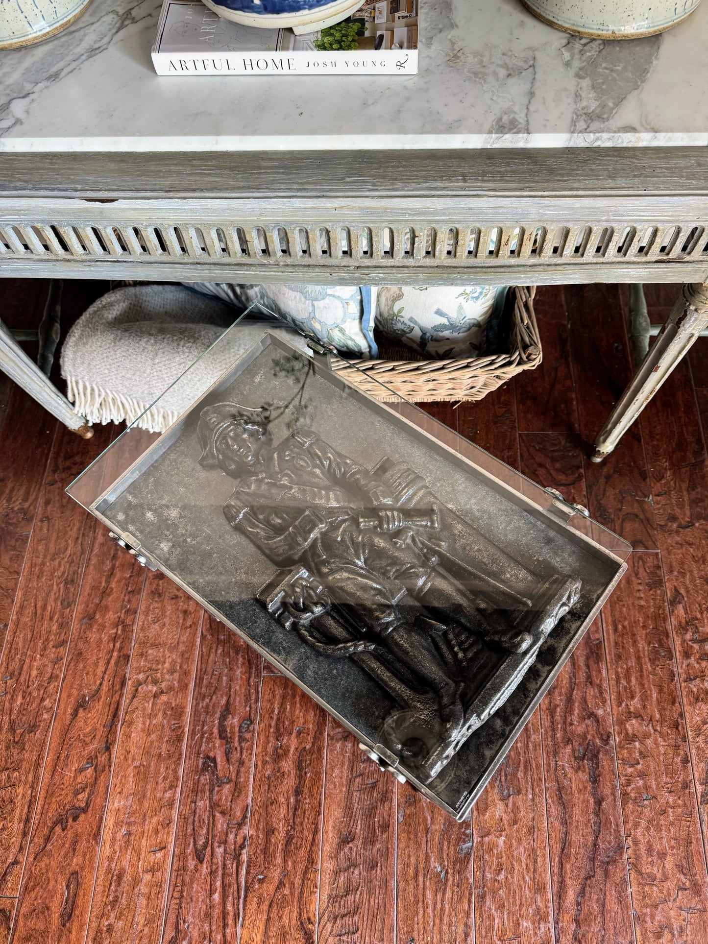 Custom French Soldier Side Table