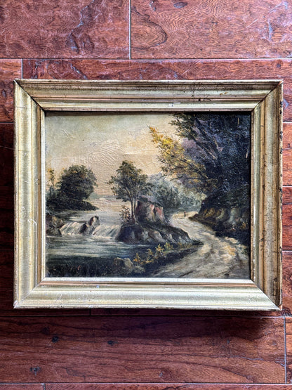 Framed Oil on Canvas of River Scene