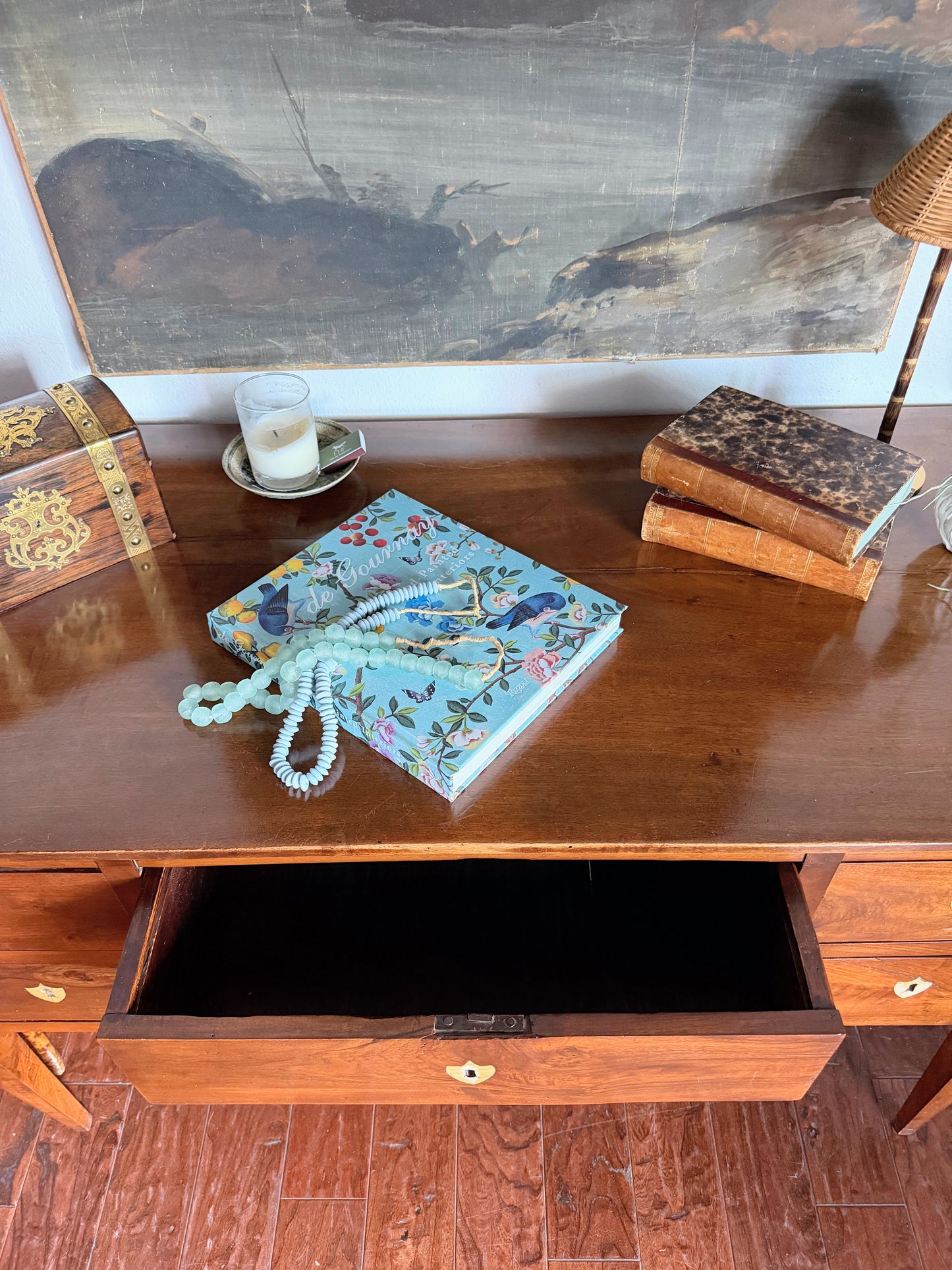 Antique Italian Desk with Shield Escutcheons