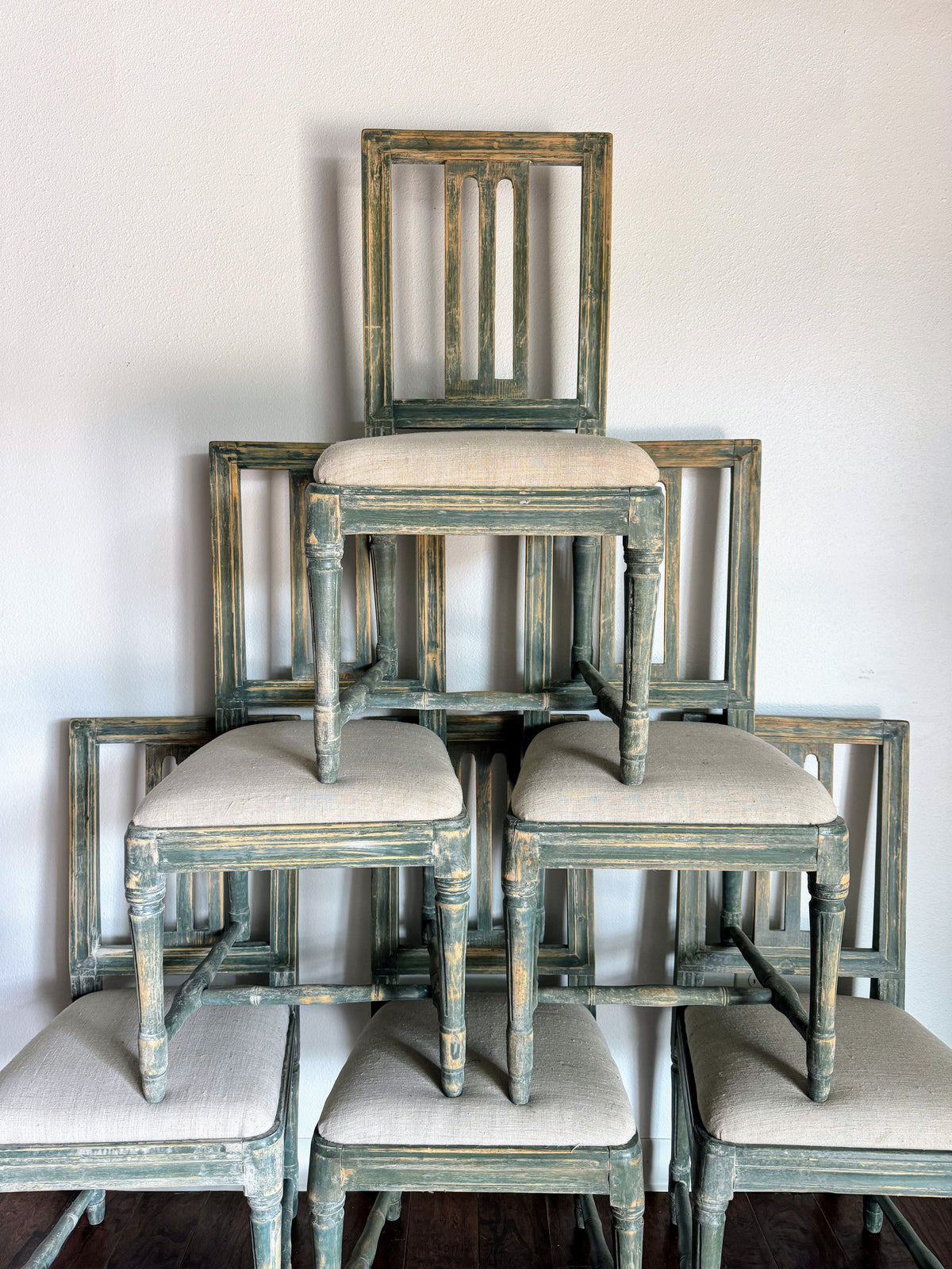 Set of Painted Swedish Chairs