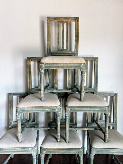 Set of Painted Swedish Chairs