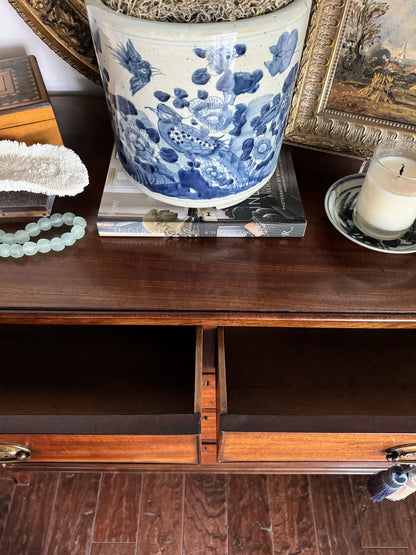 Georgian Oval Plate Swept Foot Bracket Chest