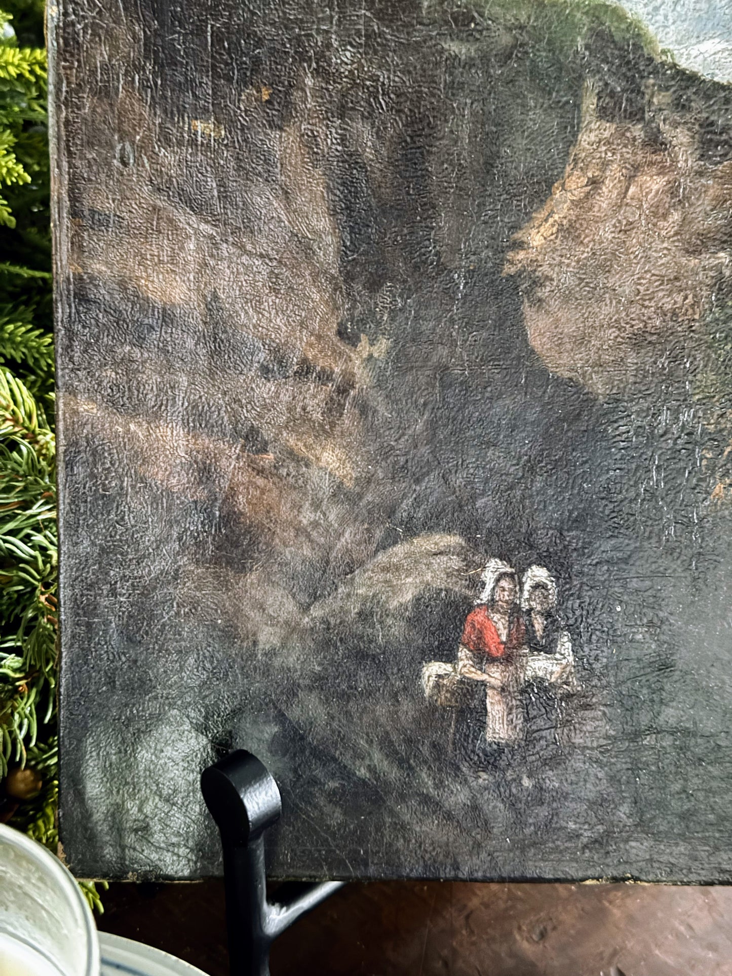 Oil on Canvas of Women Walking In Woods