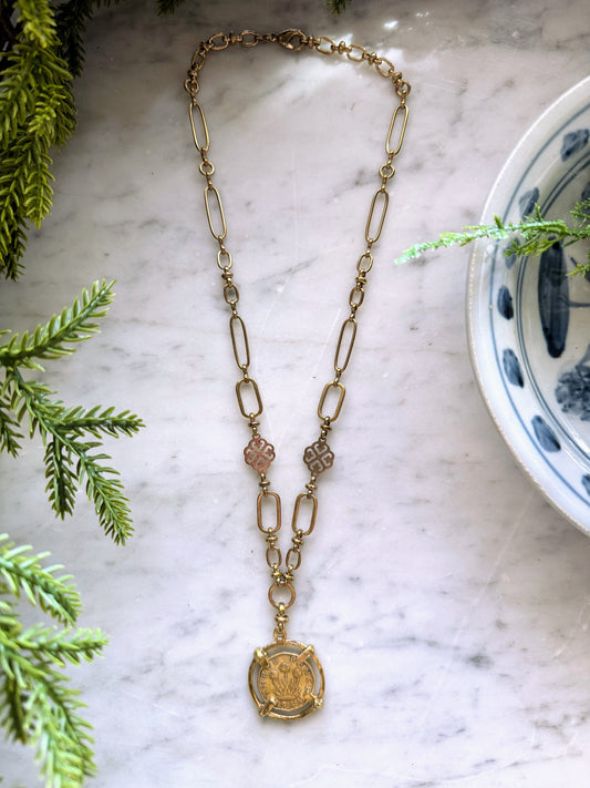 Vintage Coin Necklace: British 1944