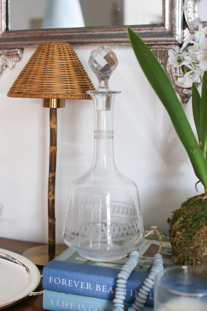 French Etched Glass Decanter