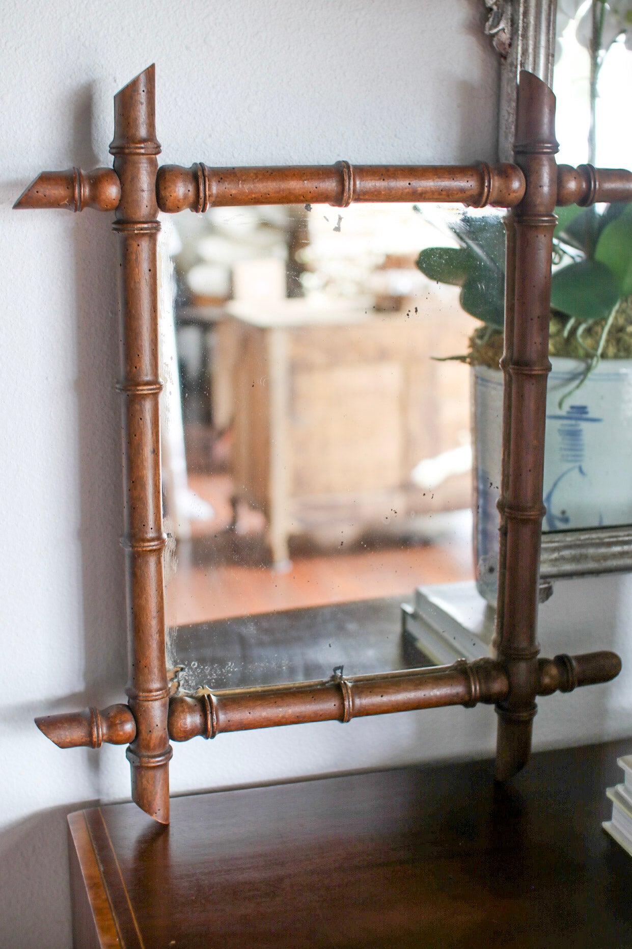 French Faux Bamboo Mirror